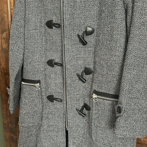 SUNDANCE Green Wool tweed Shearling Sherpa Toggle Zip Long Coat Size 8 NEW - Picture 3 of 6